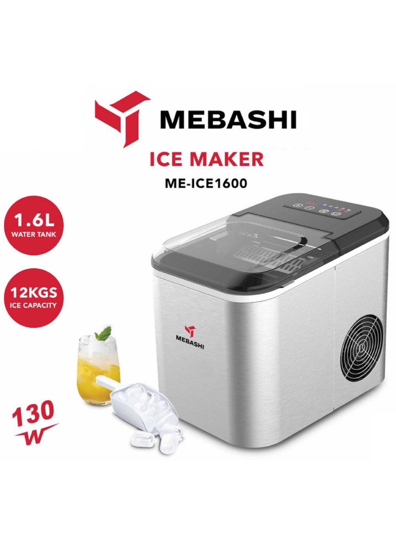Mebashi Automatic Ice Maker 1.6 Water Tank 12Kg Ice Capacity 