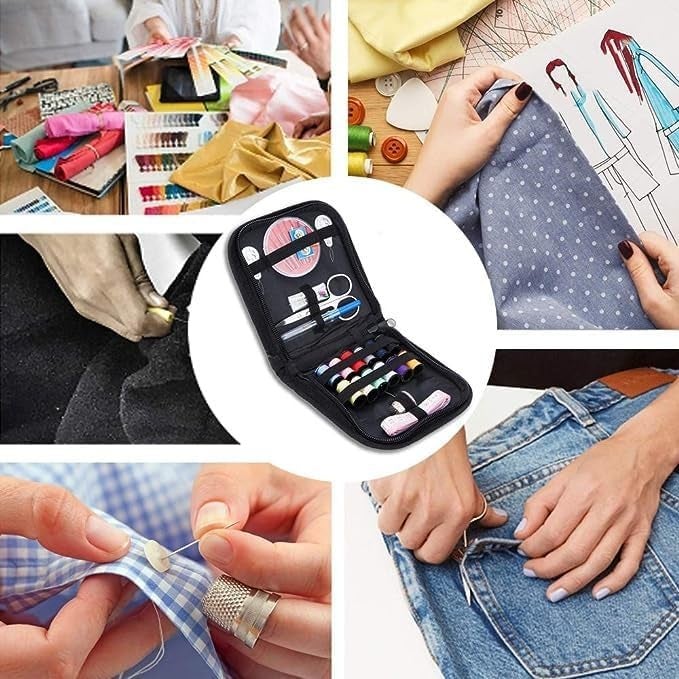 APURK All in one Complete Sewing Kit Set Thread Box Tailoring Materials Needle and Thread Box Portable Sewing kit Accessories for Travelling Outdoor Emergency Stitching Set of 1 - Image 5