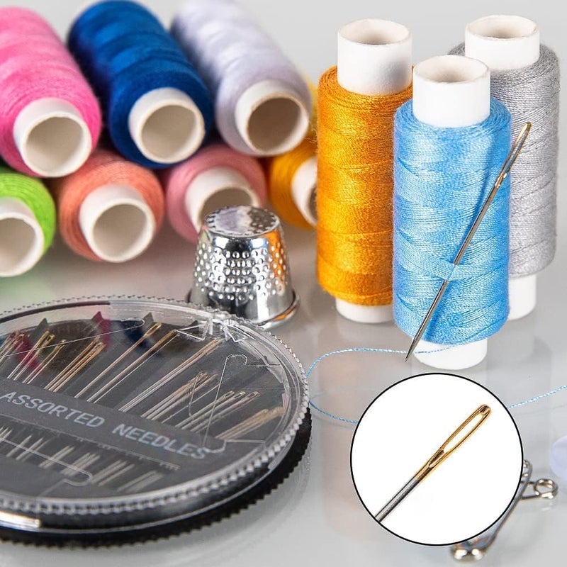 APURK All in one Complete Sewing Kit Set Thread Box Tailoring Materials Needle and Thread Box Portable Sewing kit Accessories for Travelling Outdoor Emergency Stitching Set of 1 - Image 4