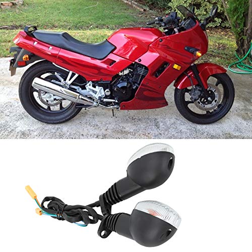 Akozon إشارة انعطاف دراجة نارية Akozon، 2 قطعة مصباح مناسب لكاواساكي بارا نينجا 250 EX250 2008-2012 KLX 250SF 2009-2011 تعديل دراجة نارية (أسود وأبيض) - Image 5