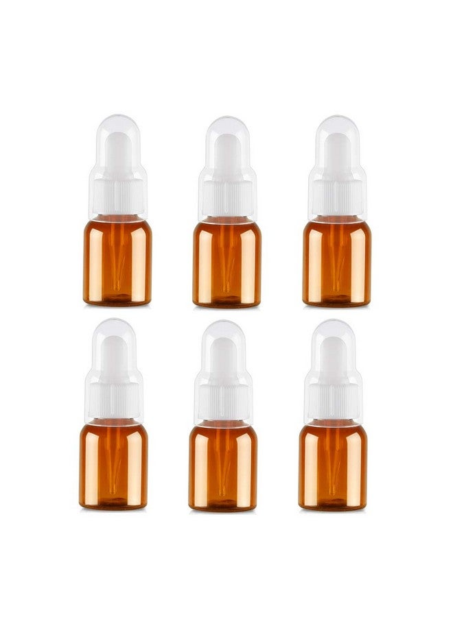 erioctry 6Pcs 25Ml Brown Plastic Dropper Bottles With Silicone Pipettes And Rubber Head Essence Makeup Cosmetic Sample Container Bottle For Essential Oil Aromatherapy Use - Image 1