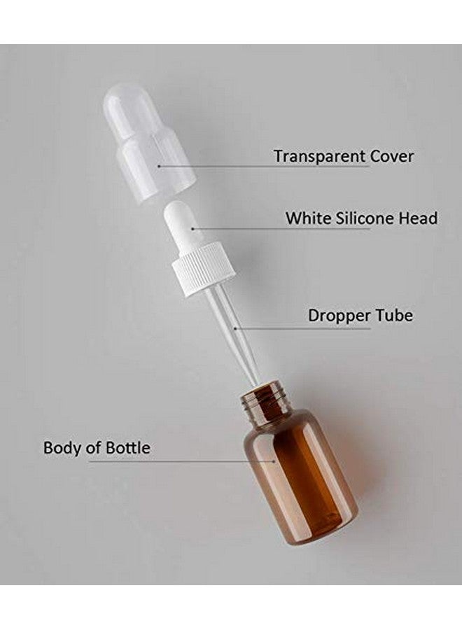 erioctry 6Pcs 25Ml Brown Plastic Dropper Bottles With Silicone Pipettes And Rubber Head Essence Makeup Cosmetic Sample Container Bottle For Essential Oil Aromatherapy Use - Image 3