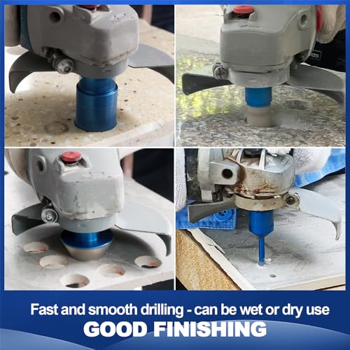 BRSCHNITT Diamond Core Drill Bit Set - 6/6/8/25/35/50/75/100mm Tile Hole Saw Kit for Porcelain Tile Ceramic Marble Granite Drilling&Chamfer Finger Bit&Adapter - Image 4