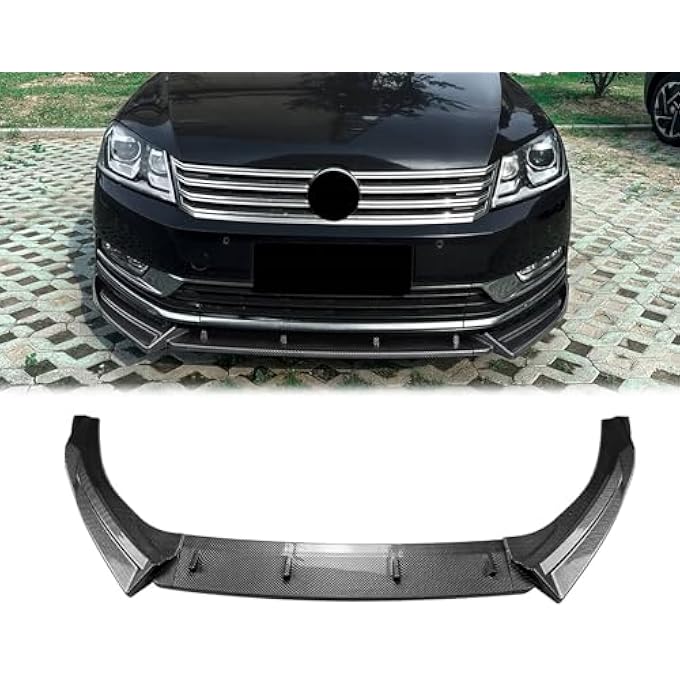 FINMOKAL Car Front Bumper Lip Splitter Lower Chin Spoiler Compatible with VW Passat B7 2011-2015, Carbon Fiber Look (Standard Version Only) - Image 1