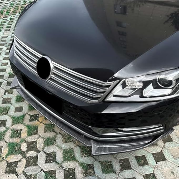 FINMOKAL Car Front Bumper Lip Splitter Lower Chin Spoiler Compatible with VW Passat B7 2011-2015, Carbon Fiber Look (Standard Version Only) - Image 5