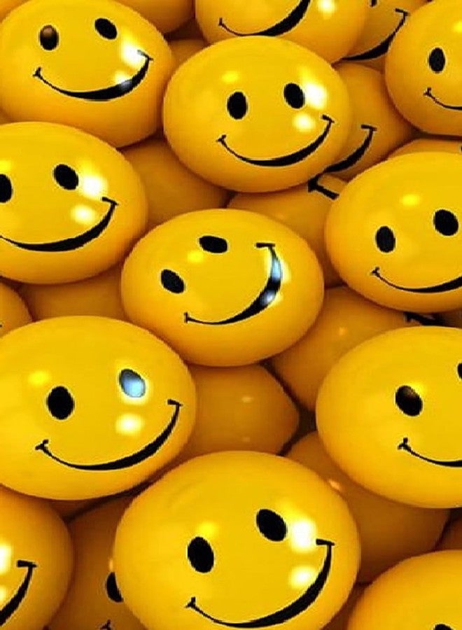 V4L Cute and Smiley Emoji Rubber Balls | Face Stress Reliver Squeeze Soft Ball for Kids Pack of (60) - Image 2