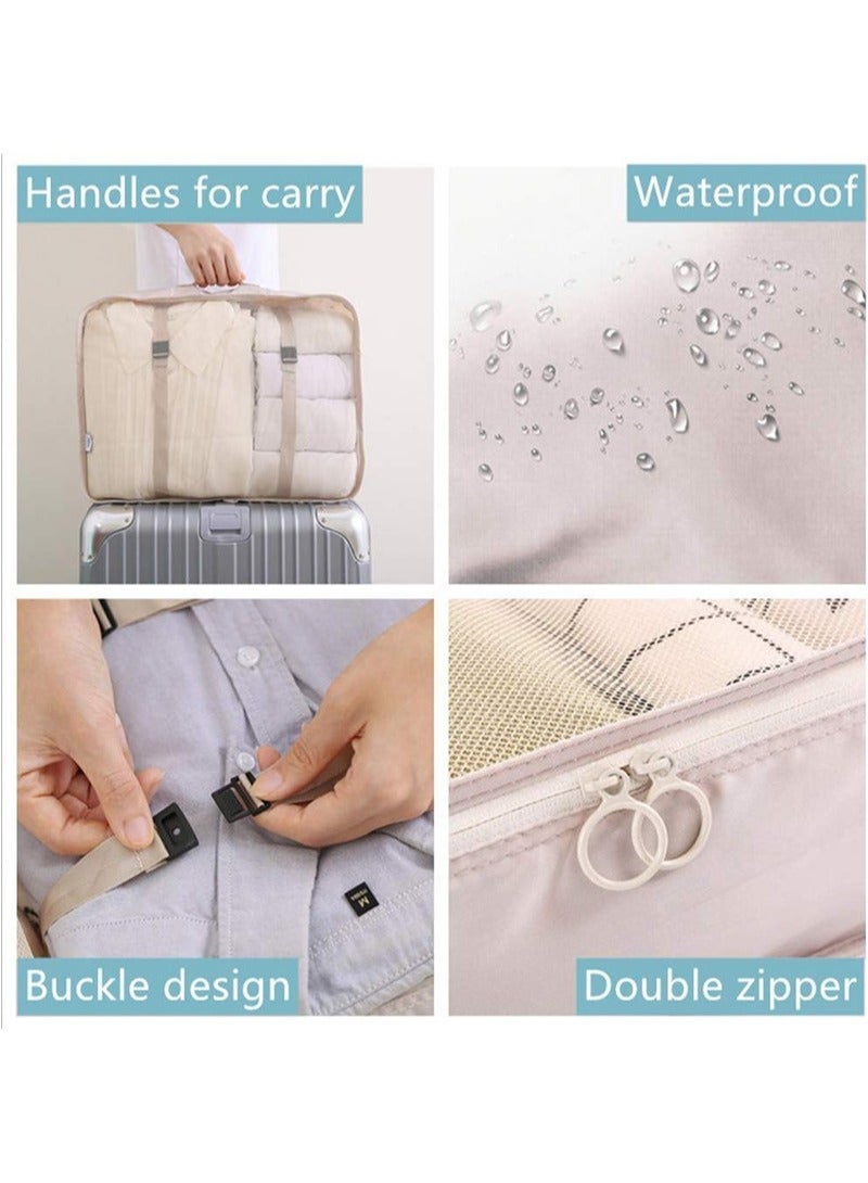 8-piece travel organizer luggage set suitable for digital toiletries and cosmetics storage bags, suitable for clothes, shoes, suitcases and travel bags - Image 4