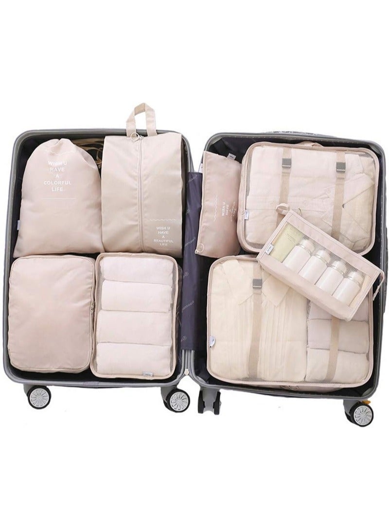 8-piece travel organizer luggage set suitable for digital toiletries and cosmetics storage bags, suitable for clothes, shoes, suitcases and travel bags - Image 3