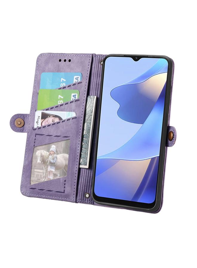 erorex Case For OPPO Reno11 Pro Global Geometric Zipper Wallet Side Buckle Leather Phone Case - Image 3