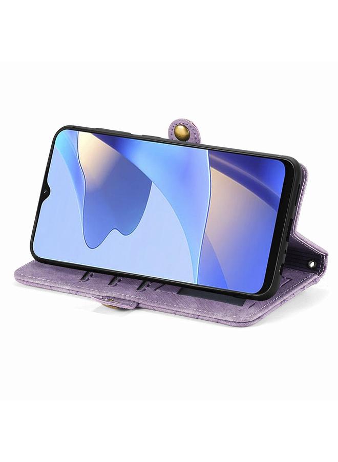 erorex Case For OPPO Reno11 Pro Global Geometric Zipper Wallet Side Buckle Leather Phone Case - Image 4