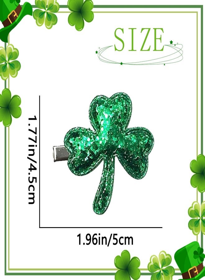 ZEYER St.Patrick's Day Hair Clips Sequins Shamrocks Hair Pins Irish Green Clover Hair Barrettes Alligator Hair Clip with Green Cute Hair Accessories for Women Girls St.Patrick's Day Claw Clips 2PCS - Image 4