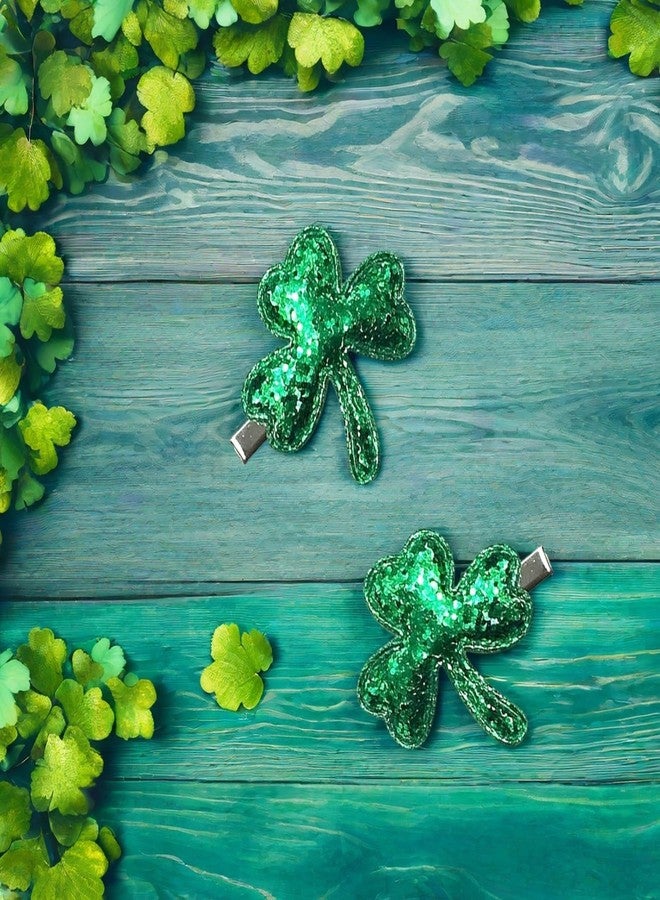 ZEYER St.Patrick's Day Hair Clips Sequins Shamrocks Hair Pins Irish Green Clover Hair Barrettes Alligator Hair Clip with Green Cute Hair Accessories for Women Girls St.Patrick's Day Claw Clips 2PCS - Image 5