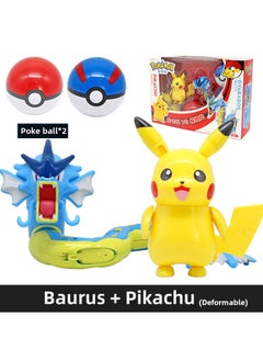 Arabest Authentic Pokemon Pikachu Transforming Robot Toy ZC8907 Pikachu VS Riot Carp Dragon 