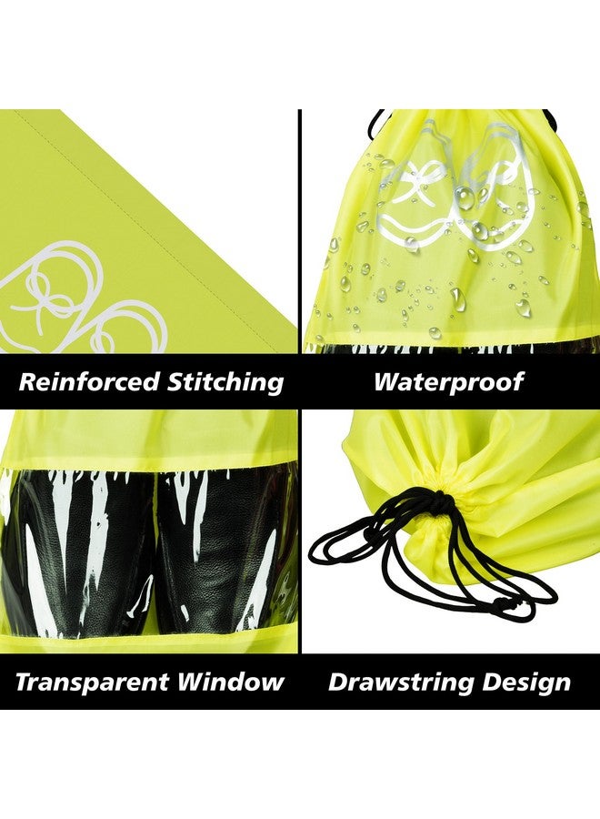 Kuber Industries Pack of 10 Travel Shoe Organizer | Travel Storage Bags | Waterproof Shoe Bag | Storage Organizers Set | Parachute Shoe Cover with Transparent Window | Shoe Dori Cover | Yellow & Brown - Image 4