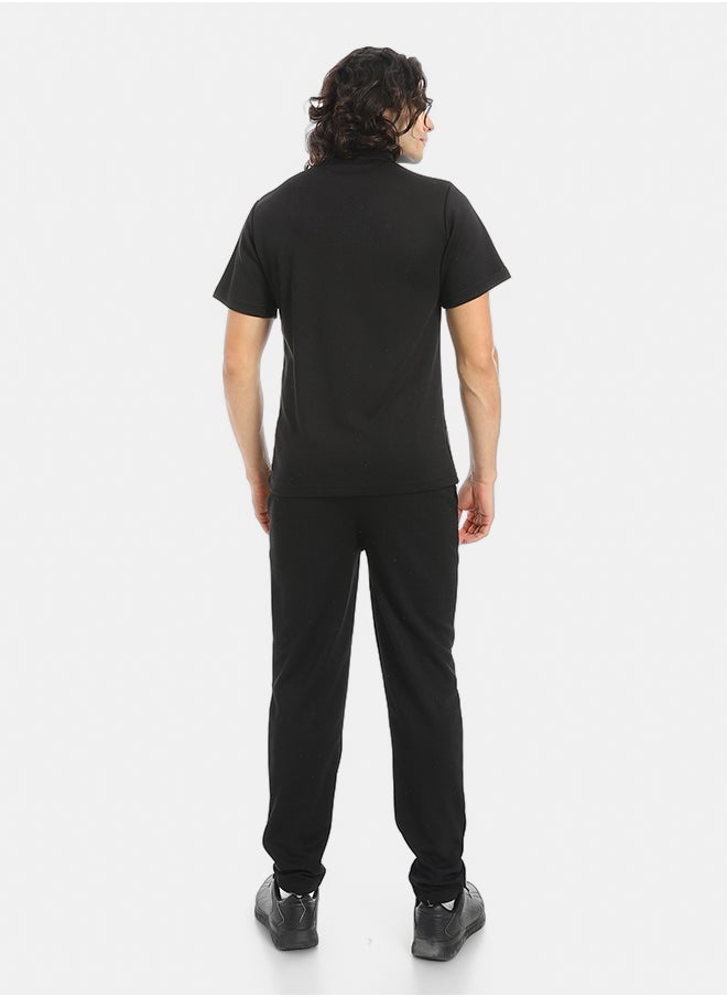 Red Circle - Turn Down Collar Pique T Shirt and Pants Set - Image 1