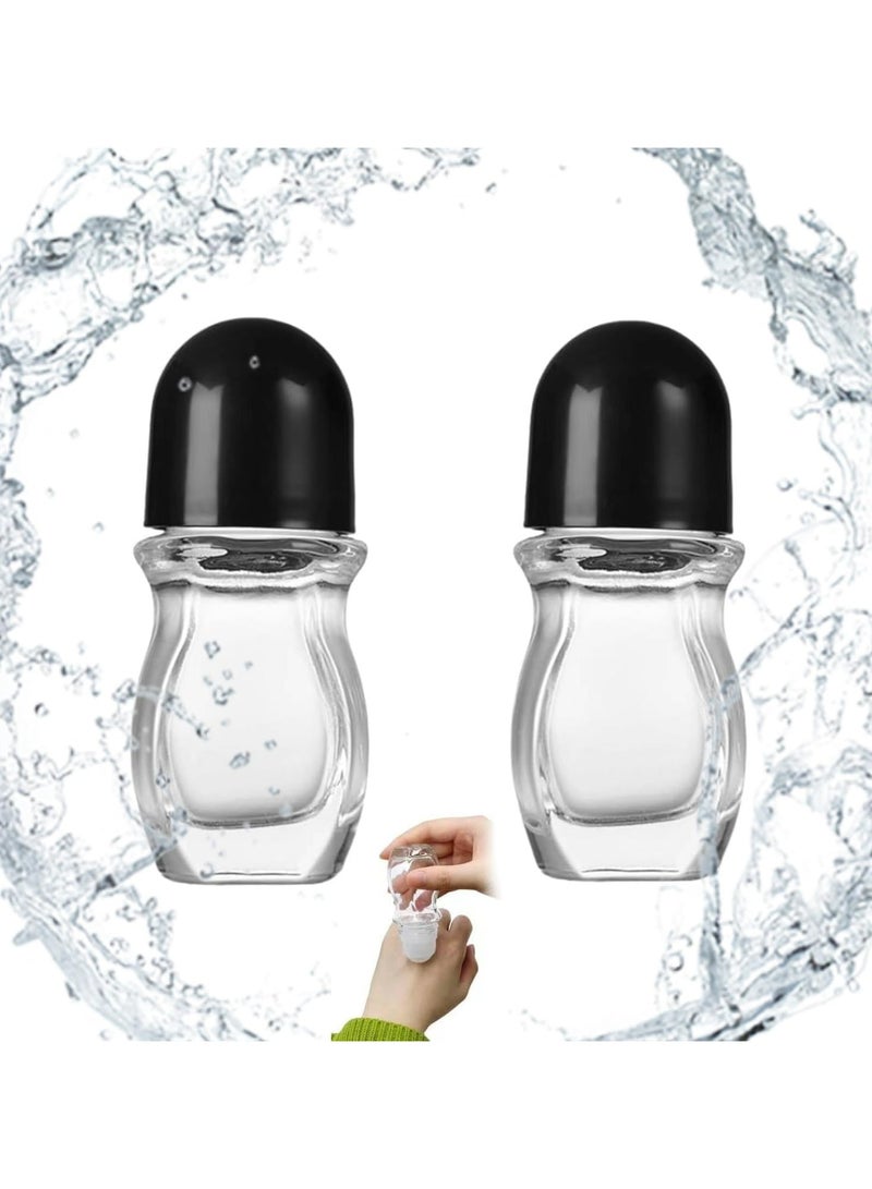 Oasisgalore 2pcs 30ml Glass Rollerball Bottles, Leak Proof Roll-on for Oils, Perfume & Cosmetics  - Image 1
