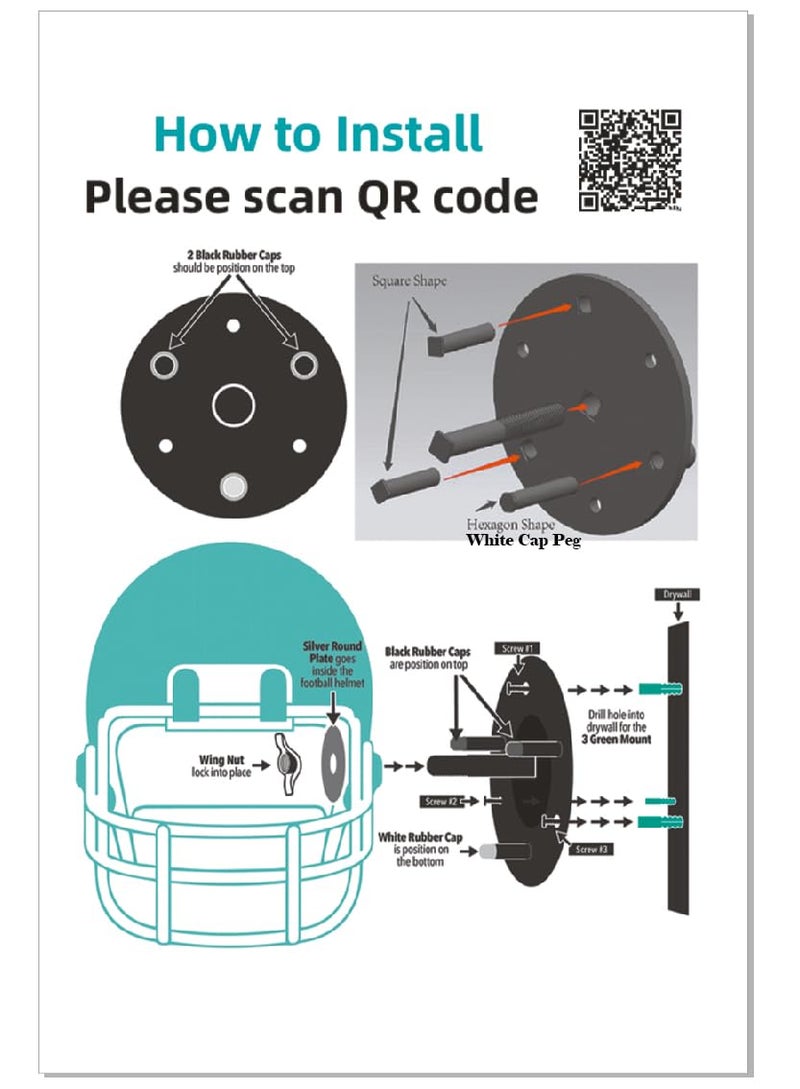 B21Design Adult Football Helmet Wall Mount Display (1 Pack) - Image 2