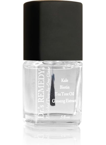 Dr.'s Remedy Dr.'s Remedy Total Two-In-One Base And Top Coat Nail Polish Clear Glaze Organic Nail Polishes Quick Dry, Clear Combination Base & Top Coats, 0.5 Fl Oz 