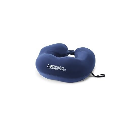 American Tourister Memory Foam | Travel Pillow | Neck & Lumbar Support for Men and Women | Memory Foam Comfort | Navy - Image 2