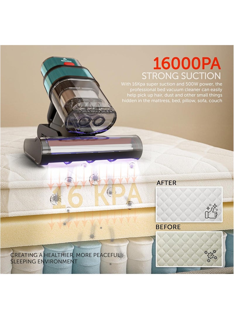 Generic Dustro Pro Handheld Mites Vacuum Cleaner for Bed | Dust Vacuum Cleaner for Sofa 16KPA Suction | Vacuums for Mattresses Home with Digital Display, UV-C,45000Rpm & 60°C Heat Air  - Image 2