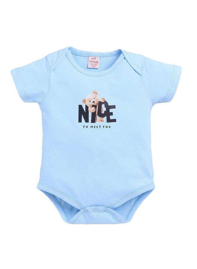Dollar Junior Tiny Crews Baby Boys & Baby Girls Body Suit - Light Blue, 3-6M - Image 1