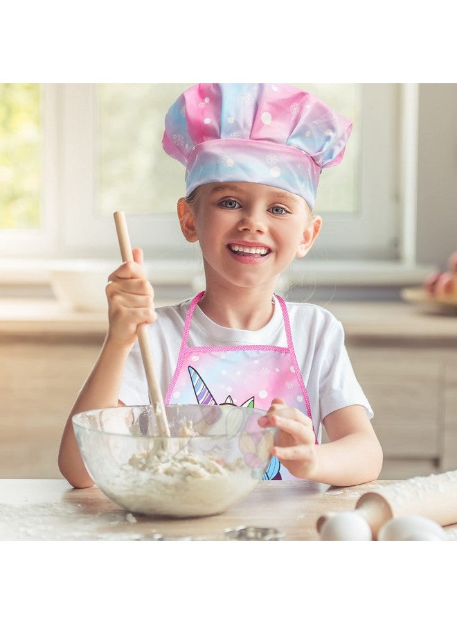 Vanmor Unicorn Kids Cooking And Baking Set Unicorn Kids Chef Hat And Apron Baking Sets For Children Age 3 8 Mitt & Utensil For Toddler Dress Up Chef Birthday Gifts For 3 4 5 6 7 8 Year Old Girl Pink - Image 5