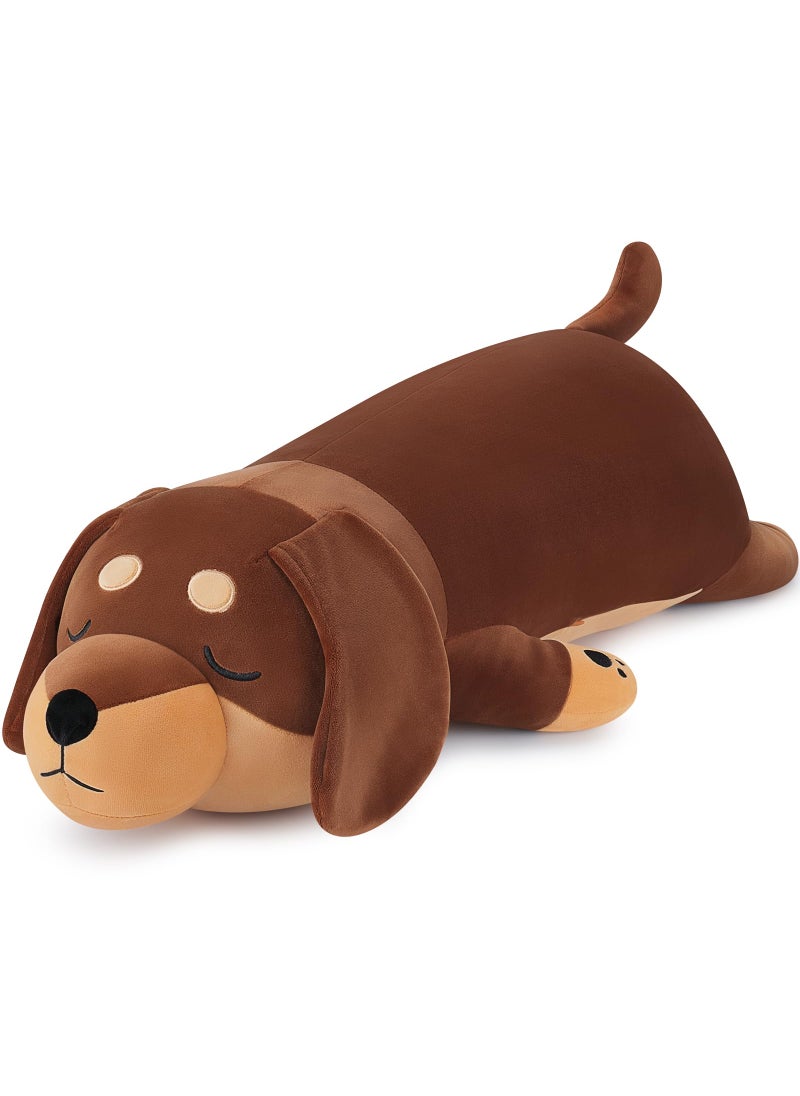 Auspicious beginning 30'' Giant Dachshund Dog Plush Stuffed Animal- Weiner Dog Plush Pillow Plushies  Large Sleeping Dachshund Plush Toy  Cute Hugging Weiner Dog Stuffed Animal  Birthday Gifts for Kids Girls Boys  - Image 1