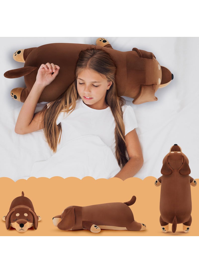 Auspicious beginning 30'' Giant Dachshund Dog Plush Stuffed Animal- Weiner Dog Plush Pillow Plushies  Large Sleeping Dachshund Plush Toy  Cute Hugging Weiner Dog Stuffed Animal  Birthday Gifts for Kids Girls Boys  - Image 4