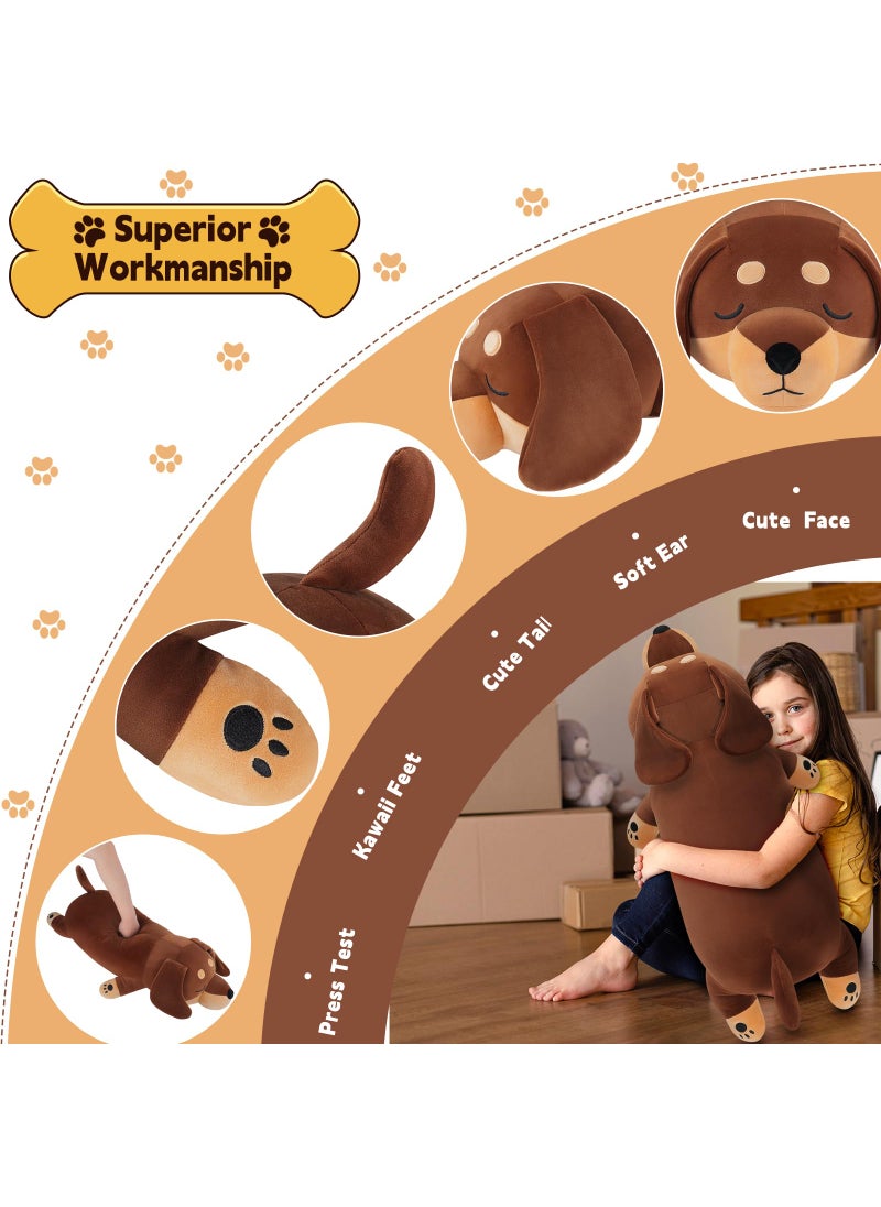 Auspicious beginning 30'' Giant Dachshund Dog Plush Stuffed Animal- Weiner Dog Plush Pillow Plushies  Large Sleeping Dachshund Plush Toy  Cute Hugging Weiner Dog Stuffed Animal  Birthday Gifts for Kids Girls Boys  - Image 2