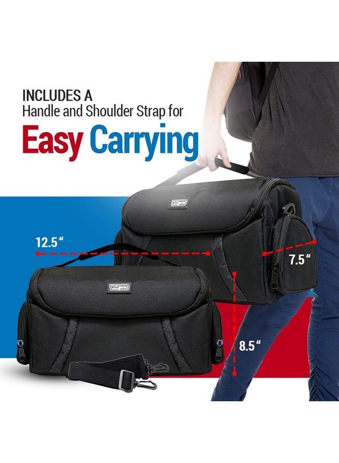 Vidpro DSLR and Video Camera Gadget Bag - Large Protective Case Includes Padded Dividers Handle and Shoulder Strap Compatible with Most Camera Brands Fits 1-2 DSLR Cameras 4 Lenses and Accessories - Image 3