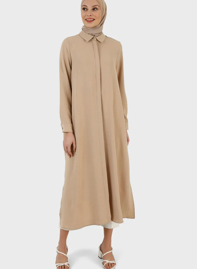 modanisa shirt dress Refka by modanisa Side Slit Button Down Shirt Dress for Women