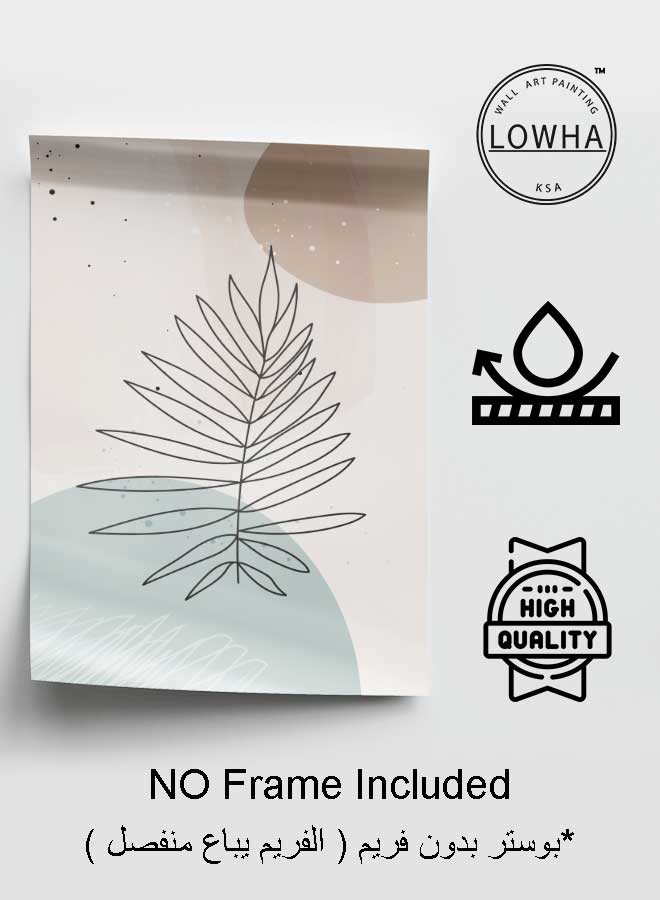 LOWHA Poster Painting Art With Four Separate Pieces Of Double-Sided Stickers Modern Abstract Leaves Lines For Home Bedroom Living Room And Office Decor - Image 3