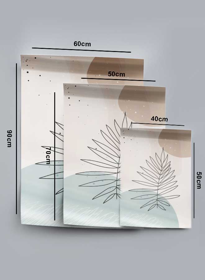 LOWHA Poster Painting Art With Four Separate Pieces Of Double-Sided Stickers Modern Abstract Leaves Lines For Home Bedroom Living Room And Office Decor - Image 4
