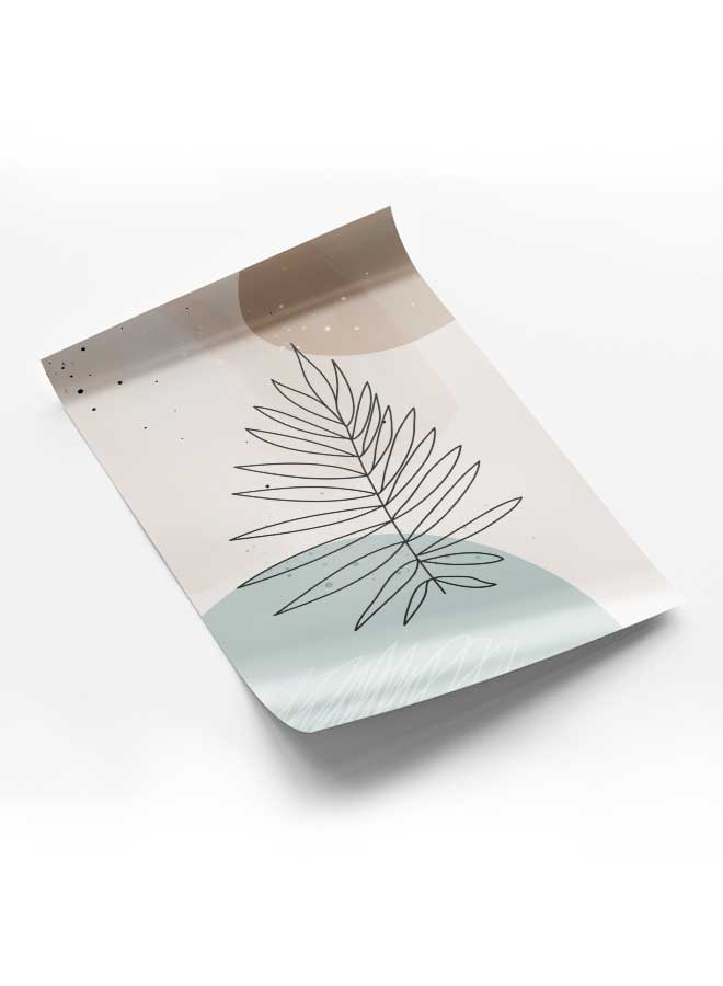 LOWHA Poster Painting Art With Four Separate Pieces Of Double-Sided Stickers Modern Abstract Leaves Lines For Home Bedroom Living Room And Office Decor - Image 1