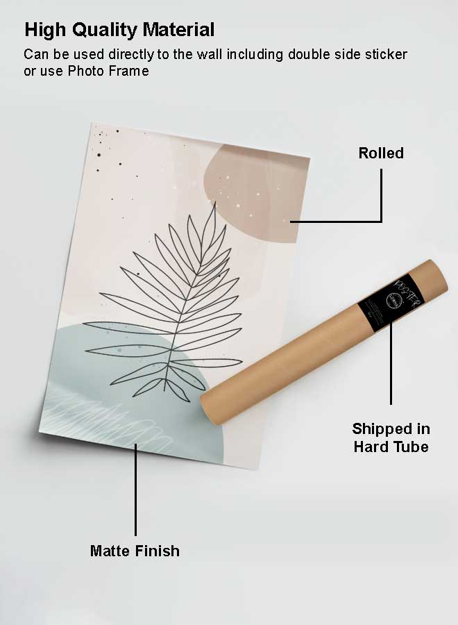 LOWHA Poster Painting Art With Four Separate Pieces Of Double-Sided Stickers Modern Abstract Leaves Lines For Home Bedroom Living Room And Office Decor - Image 2