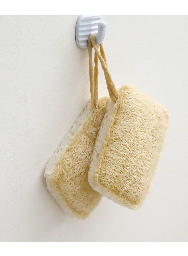 HOMESTAR 2 Pcs Natural Loofah Sponges for Dishes - Compostable and Cellulose Kitchen Loofah - Plastic Free Dish Sponges Kitchen with Cotton Hanging Loop - Image 1