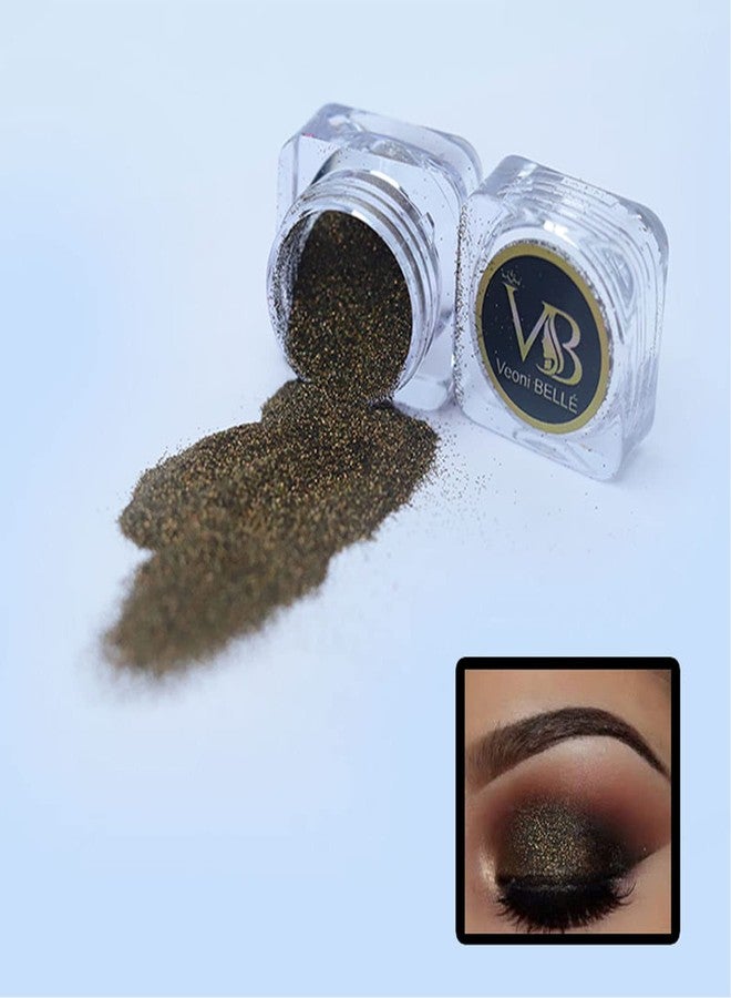Veoni Belle Sparkle Glitter Powder Eyeshadow shimmer for eye makeup - Antique Gold - Image 2