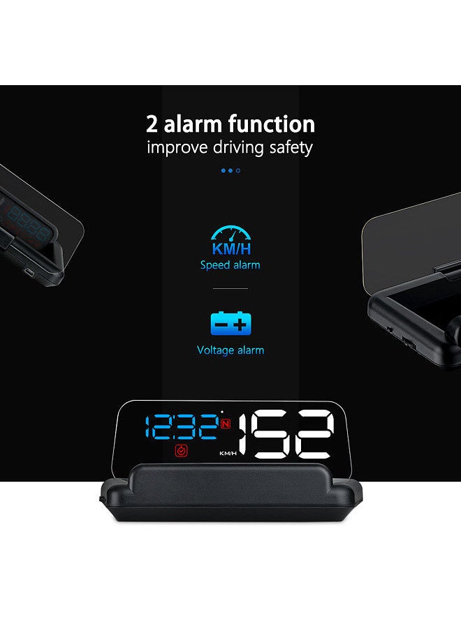Generic - Car HUD Display, HUD Head Up Display High Definition Speedometer Car Safe Driving Computer Speed and Voltage Alarm for All Vehicles, 3D Reflection Display - Image 1