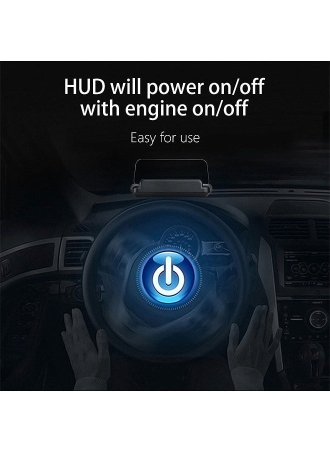 Generic - Car HUD Display, HUD Head Up Display High Definition Speedometer Car Safe Driving Computer Speed and Voltage Alarm for All Vehicles, 3D Reflection Display - Image 1
