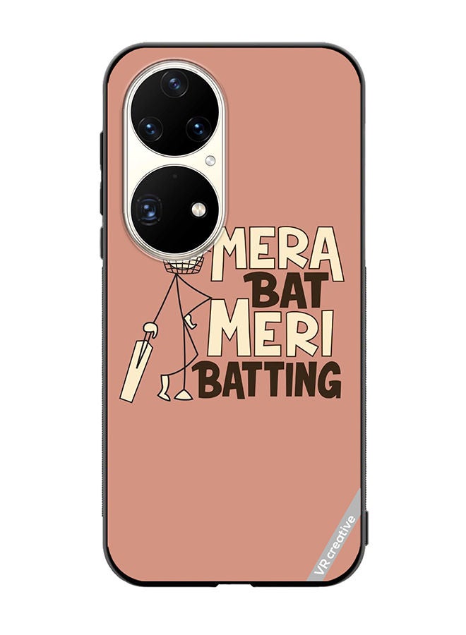 VR CREATIVE Protective Case Cover For Huawei P50 Pro Mera Bat Meri Batting Design Multicolour - Image 1