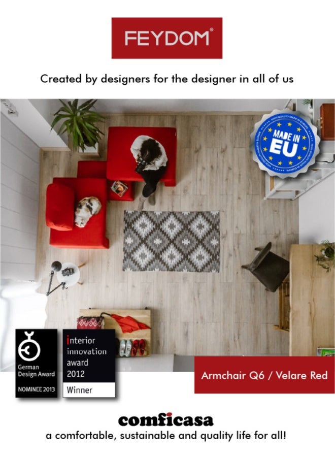 COMFICASA - FEYDOM Q6: Armchair and Single Sofa Bed - Red Velare - Image 1