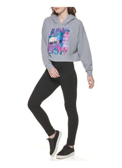 DKNY Women's Graffiti Hoodie Comfy Sportswear Sweatshirt, Avenue Grey, Small