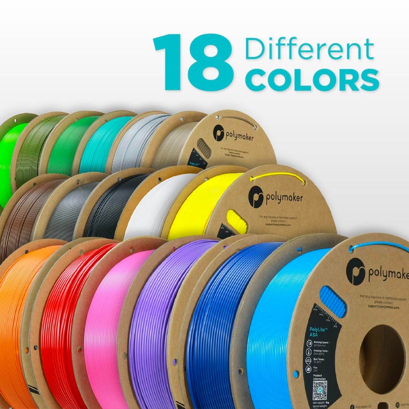 Polymaker ASA Filament 1.75mm Black, 1kg ASA 3D Printing Filament, Heat & Weather Resistant - ASA 3D Printer Filament Perfect for Printing Outdoor Functional Parts - Image 3