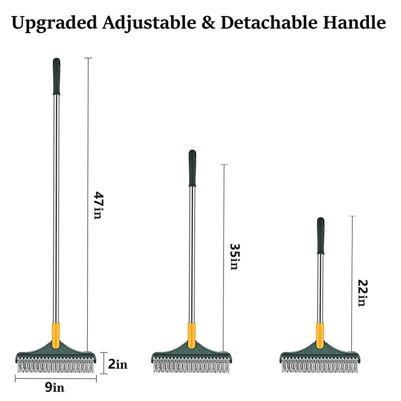 Nubilous Bathroom Cleaning Brush with Wiper Tiles Cleaning Brush Floor Scrub Bathroom Brush with Long Handle 120 Rotate Bathroom Floor Cleaning Brush Home Kitchen Bathroom Cleaning 3 in 1 - Image 4