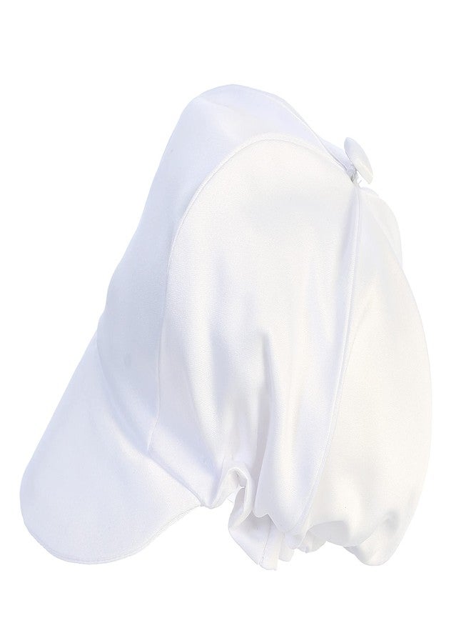 Pink Princess White Baby Baptism Hat - Baby Boy Newsboy Cap - Baptism Cap - Infant Boys Cabbie, Paperboy, Fedora, Pageboy Hats (12-18 months) - Image 2