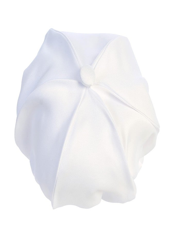 Pink Princess White Baby Baptism Hat - Baby Boy Newsboy Cap - Baptism Cap - Infant Boys Cabbie, Paperboy, Fedora, Pageboy Hats (12-18 months) - Image 3