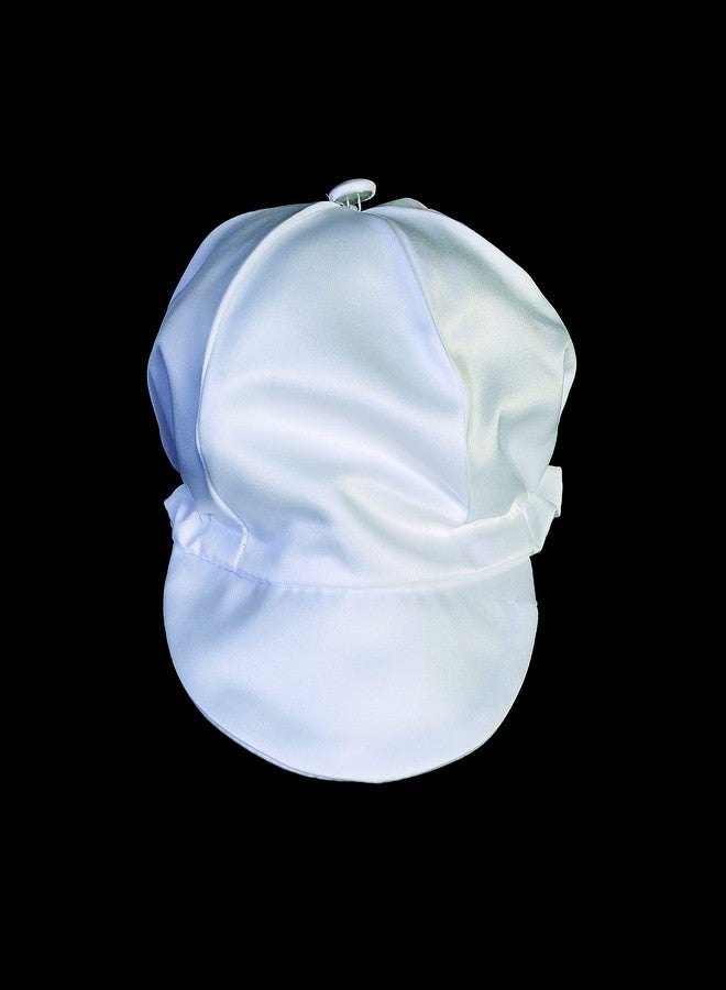 Pink Princess White Baby Baptism Hat - Baby Boy Newsboy Cap - Baptism Cap - Infant Boys Cabbie, Paperboy, Fedora, Pageboy Hats (12-18 months) - Image 4
