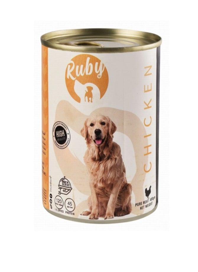 Ruby Wet Food with Chicken for Adult Dogs 400gm 