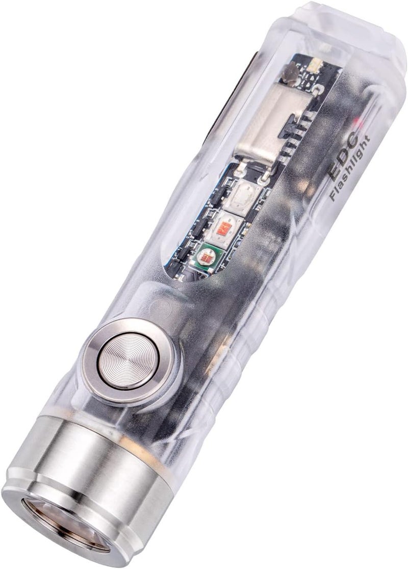 RovyVon Aurora A8 (G4) USB-C Keychain Flashlight - 650 Lumens with Amber, Red, and Blue Sidelights for Everyday Carry - Image 1