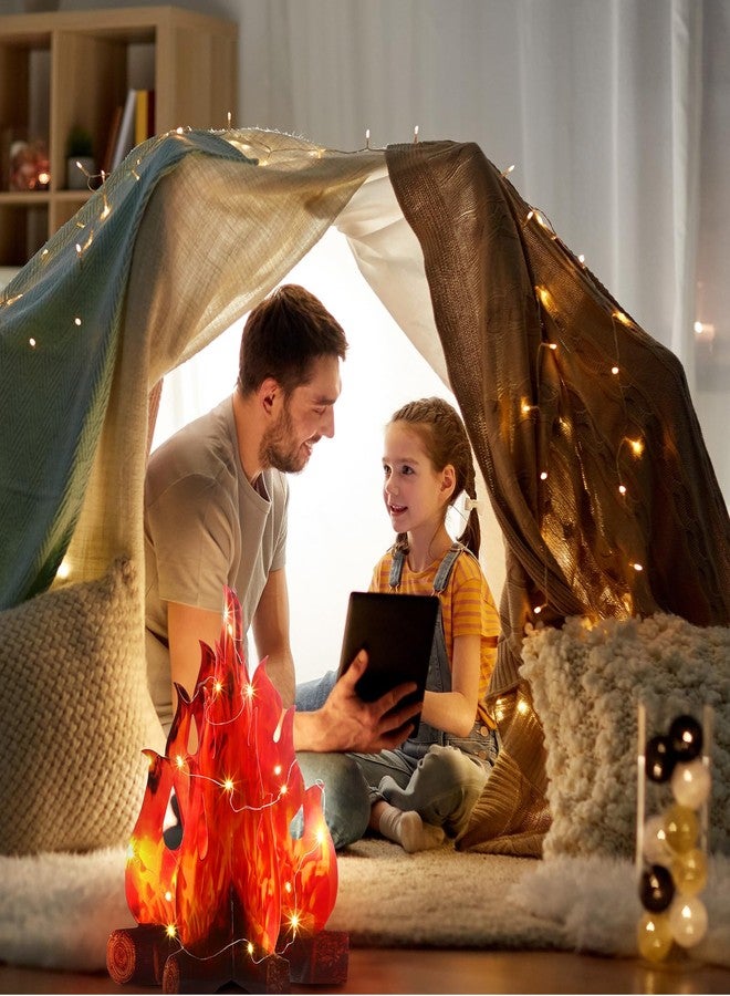 Boao 3 Set Fake Fire Artificial Fake Flame Camping Decoration 3D Cardboard Camp Fire for Summer Party Camping Bachelorette, 16 x 13 Inch(Red Orange) - Image 5